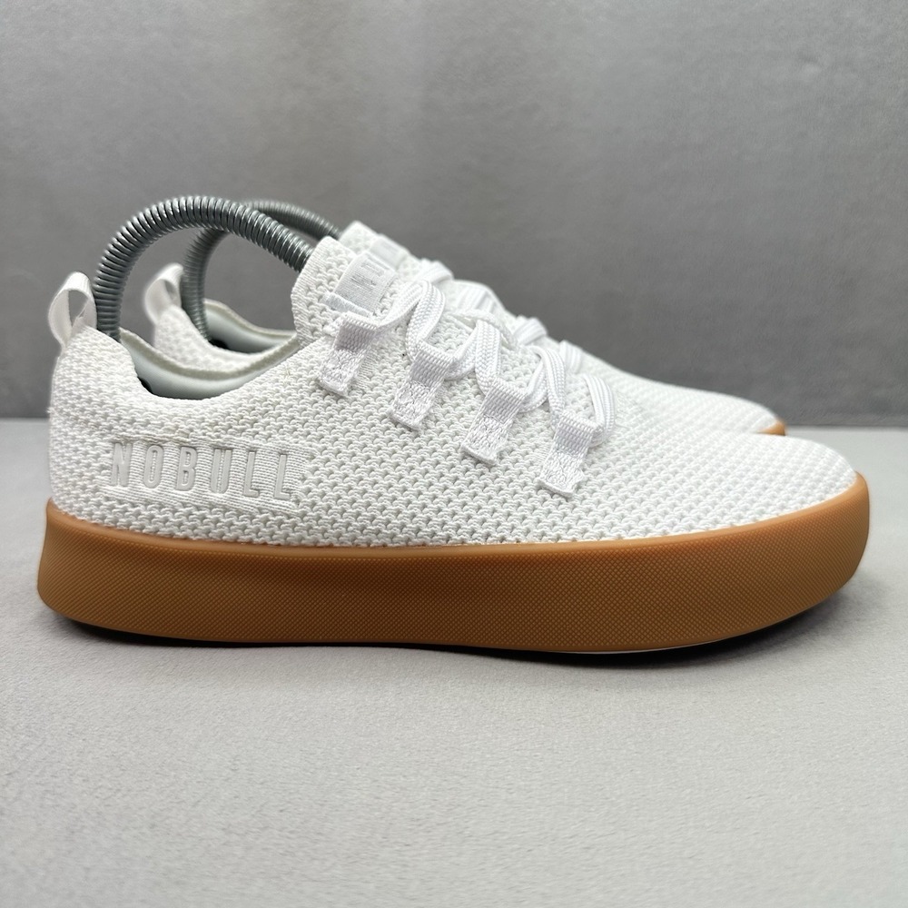 NOBULL Recs Knit Womens Size 7.5 Shoes White / Gum Sole Low Top Training Gym